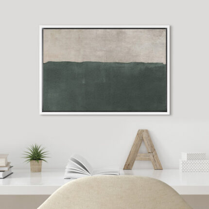 Minimal Landscape Pastel Green Modern Contemporary Art Chic Minimalist Room Decor Framed On Canvas Print Wall Art - Chic Decora