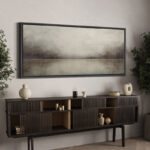 Minimal Landscape Tranquil Neutral Abstract Landscape Retro Moody Extra Large Framed Art Home Decor - Image 5