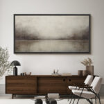 Minimal Landscape Tranquil Neutral Abstract Landscape Retro Moody Extra Large Framed Art Home Decor - Image 8