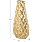 Mitcham Metal Decorative Gold Vase with Peacock Inspired Design - Image 4