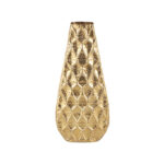 Mitcham Metal Decorative Gold Vase with Peacock Inspired Design - Image 5