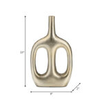 Modern Aluminum Metal Vase with Sculptural Openwork Design. - Image 5