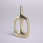 Modern Aluminum Metal Vase with Sculptural Openwork Design. - Image 6