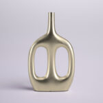 Modern Aluminum Metal Vase with Sculptural Openwork Design. - Image 7