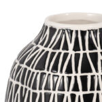 Modern Ceramic and Stoneware Vase with Embossed Geometric Pattern for Sleek Decorative Accent Display - Image 3