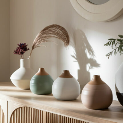 Modern Coastal Small Ceramic Bud Vases (Set of 3) - Chic Decora