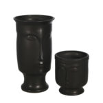 Modern Sleek Ceramic Face Vase - Watertight Elegance with Stand for Home or Office Decor - Image 4