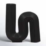 Modern Stoneware Ceramic Vase with Sculptural Abstract Design