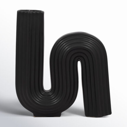 Modern Stoneware Ceramic Vase with Sculptural Abstract Design - Chic Decora