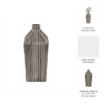 Modern Stoneware Vase with Bold Vertical Line Design and Contemporary Geometric Form for Decorative Display and Accents in Minimalist or Artistic Interior Settings - Image 5