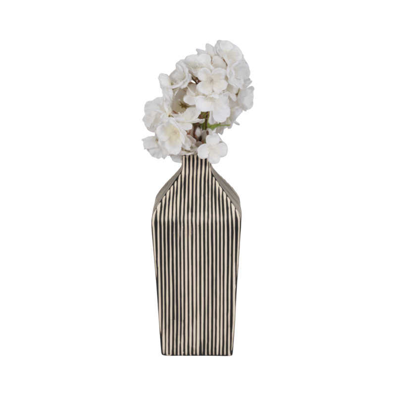 Modern Stoneware Vase with Bold Vertical Line Design and Contemporary Geometric Form for Decorative Display and Accents in Minimalist or Artistic Interior Settings - Image 2
