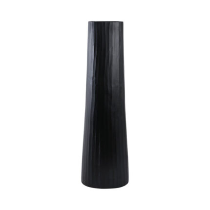 Modern Textured Metal Vase with Fluted Cylindrical Design, Handmade Decorative Accent for Contemporary Home Decor, Durable and Lightweightculpted Flower Holder for Stylish Display - Chic Decora