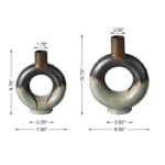 Modern Two-Tone Color With Circle Hollow Ceramic Table Vases (Set of 2) - Image 5