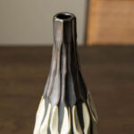 Modern Two-Tone Color With Geometric Faceted Ceramic Table Vases (Set of 2) - Image 6