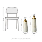 Modern White & Gold Stripes Metal Vase Floor Vase (Set of 2) - Image 5