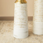 Modern White & Gold Stripes Metal Vase Floor Vase (Set of 2) - Image 7