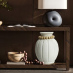 Modern White MgO 15-Inch Tall Round Vase - Image 4