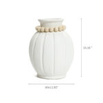 Modern White MgO 15-Inch Tall Round Vase - Image 6