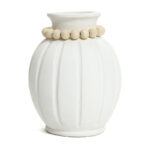 Modern White MgO 15-Inch Tall Round Vase