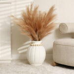Modern White MgO 15-Inch Tall Round Vase - Image 3
