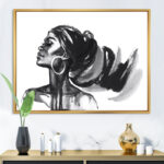 Monochrome Portrait of African American Woman IV - People Framed Wall Art
