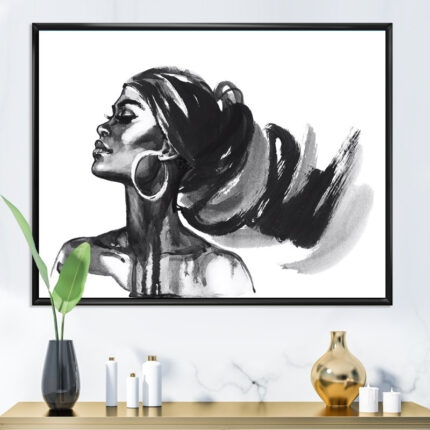 Monochrome Portrait of African American Woman IV – People Framed Wall Art - Chic Decora