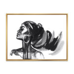Monochrome Portrait of African American Woman IV - People Framed Wall Art - Image 3