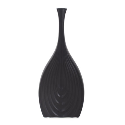 Morea Tapered Matte Black Ceramic Onion Vase