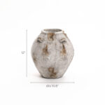 Mottled Brown and White Terracotta 12-Inch Tall Indoor and Outdoor Jug Vase with Handles - Image 4