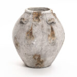 Mottled Brown and White Terracotta 12-Inch Tall Indoor and Outdoor Jug Vase with Handles - Image 6