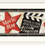 Movie Night Vintage Advertisement by Pela Studio - Graphic Art Print