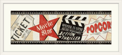 Movie Night Vintage Advertisement by Pela Studio - Graphic Art Print