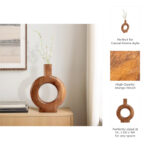 Natural Wood Donut Shaped Vase - Image 5