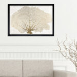 Nautical and Coastal Gold Coral Fan Marine Life by Oliver Gal - Floater Frame Graphic Art Print - Image 2