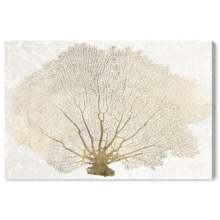 Nautical and Coastal Gold Coral Fan Marine Life by Oliver Gal – Graphic Art Print - Chic Decora