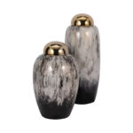 Neutral Ceramic Jar Stoneware Vase with Lid - Image 7