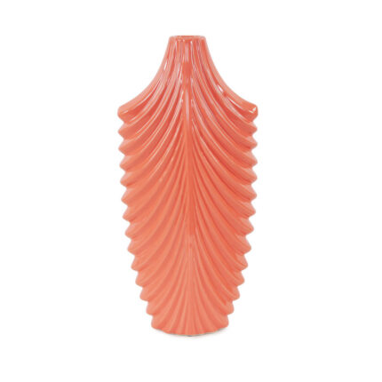 Niclas Hand Finished Glossy Coral Textured Ceramic Vase - Chic Decora