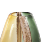 Northcrest Glass Ombre Decorative Multi Colored Vase with Pink Textured Stripe Details - Image 3