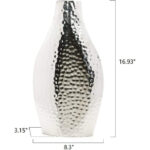 Oberle Silver 16.93" Metal Table Vase Contemporary Statement Piece for Stunning Floral Displays and Modern Home D cor Sculptural Elegance - Image 4