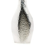 Oberle Silver 16.93" Metal Table Vase Contemporary Statement Piece for Stunning Floral Displays and Modern Home D cor Sculptural Elegance