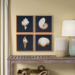 Ocean Seashells 4-piece Framed Canvas Wall Art Set