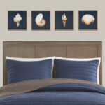 Ocean Seashells 4-piece Framed Canvas Wall Art Set - Image 2