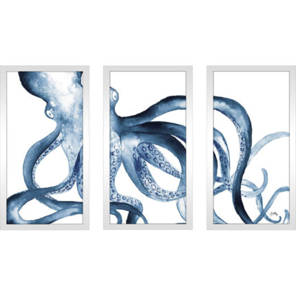 Octopus in the Blues by Elizabeth Medley – Multi-Piece Image Picture Frame Print - Chic Decora