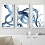 Octopus in the Blues by Elizabeth Medley - Multi-Piece Image Picture Frame Print - Image 3