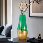 Olijah Modern Handcrafted Glass Vase with Sculptural Silhouette and Tapered Form Featuring Artisanal Texture and Sleek Contemporary Design for Decorative Accent and Stylish Interior Statement Decor Piece