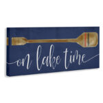 On Lake Time Phrase Boat Oar Over Blue - Image 2
