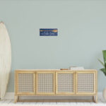 On Lake Time Phrase Boat Oar Over Blue - Image 3