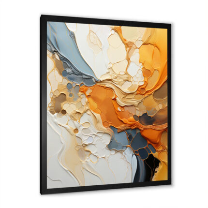 Orange Blue Line Art Abstract Expressionism – Line Art Wall Art - Chic Decora