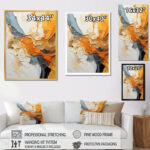 Orange Blue Line Art Abstract Expressionism - Line Art Wall Art - Image 4