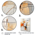 Orange Grey Line Art Abstract Expressionism - Minimalist Line Art Canvas Print - Image 3